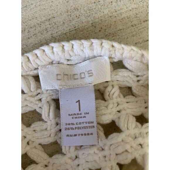 Chico's Cream " See through" Sweater (Size 1) - Picture 3 of 4